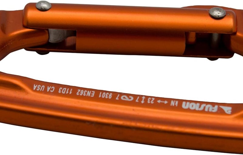 FUSION Climb 11cm Quickdraw with Contigua Orange Straight Gate Carabineer, Blue/Orange - Image 1